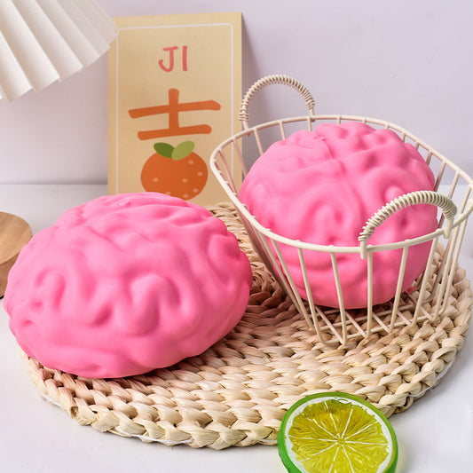 TPR Flour Filled Brain Squishy Toy, Giant Soft Stress Squeeze Fidget Sensory Toy for Adults & Kids