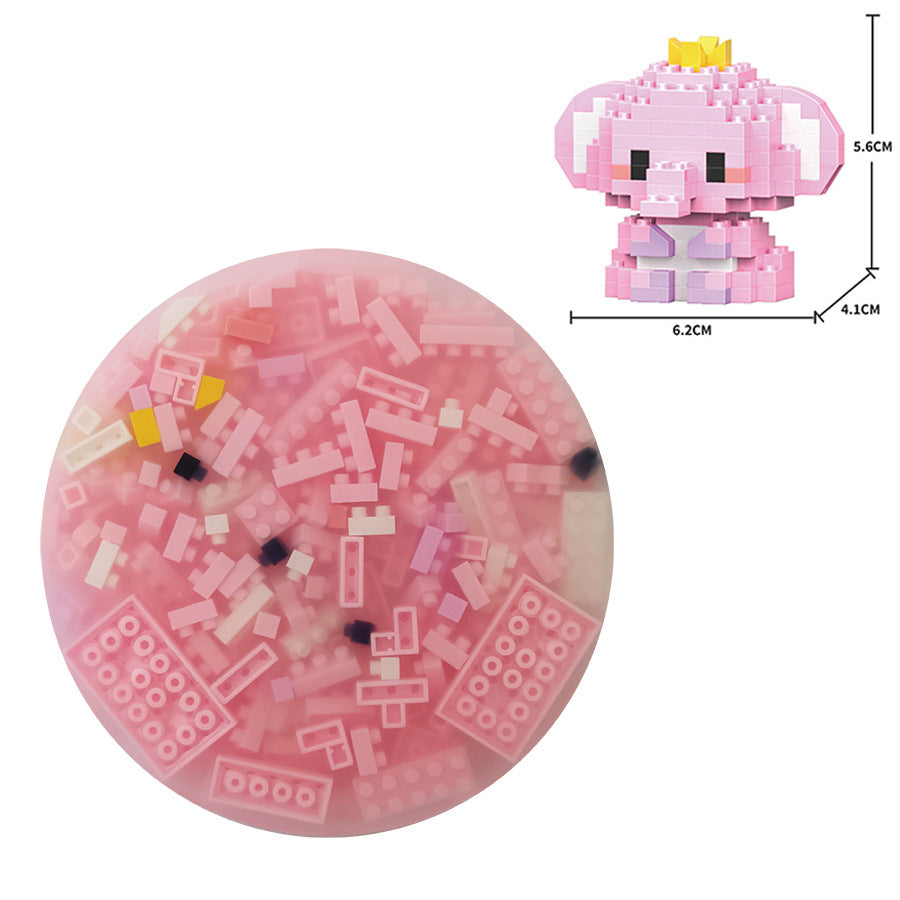 10cm Round Brick‑Picking Fidget Pad, Silicone Pick‑Peel Pad with Mini Micro Building Blocks, Stress Relief Sensory Fidget Toy, DIY Assembly Decompression Toy for Anxiety