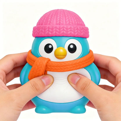 Squishy Penguin Stress Toy | TPR Flour Filled Squeeze Fidget Toy for Kids Gift