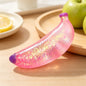 Glitter Banana Squishy Squeeze Toy, Soft TPR Fidget Stress Relief Toy, Stretchy Maltose Squeeze Sensory Toy for Kids Adults Party Favor