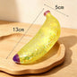 Glitter Banana Squishy Squeeze Toy, Soft TPR Fidget Stress Relief Toy, Stretchy Maltose Squeeze Sensory Toy for Kids Adults Party Favor
