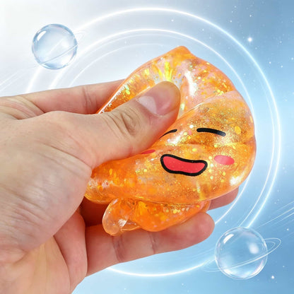 Squishy Glitter Alien Stress Toy, TPR Maltose Fidget Squeeze Toy, Funny Poo Man Squishies Sensory Relief Toy For Kids Adults