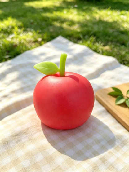 Crunch Apple Squishy Fidget Toy, Realistic Red Apple TPR Flour Filled Squeeze Toy With Crunch Sound Stress Relief Toy For Teens Adults
