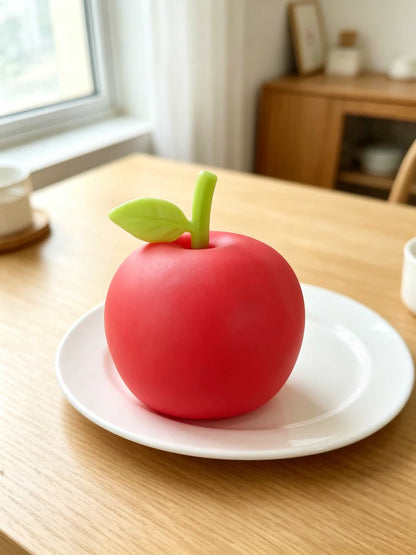 Crunch Apple Squishy Fidget Toy, Realistic Red Apple TPR Flour Filled Squeeze Toy With Crunch Sound Stress Relief Toy For Teens Adults