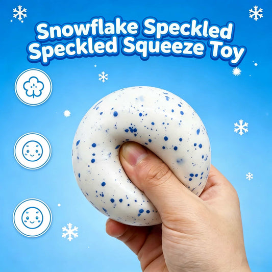 Snow Speckled Squeeze Ball Fidget Toy, Soft TPR Flour Filled Stress Relief Squishy Toy for Anxiety Relief