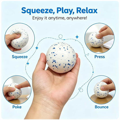 Snow Speckled Squeeze Ball Fidget Toy, Soft TPR Flour Filled Stress Relief Squishy Toy for Anxiety Relief