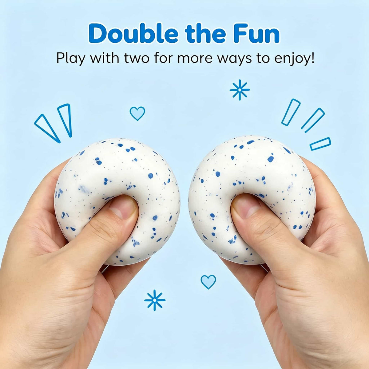 Snow Speckled Squeeze Ball Fidget Toy, Soft TPR Flour Filled Stress Relief Squishy Toy for Anxiety Relief