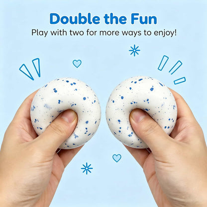 Snow Speckled Squeeze Ball Fidget Toy, Soft TPR Flour Filled Stress Relief Squishy Toy for Anxiety Relief