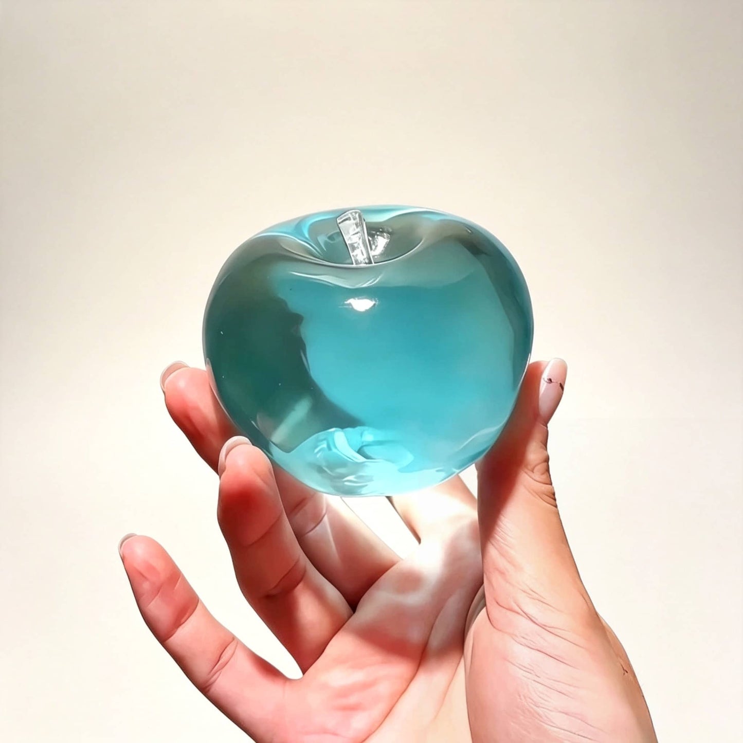 Malt Syrup Apple Squeeze Toy, Transparent Reshapable Squishy Fidget Toy, Stress Relief Desk Toy for Kids and Adults