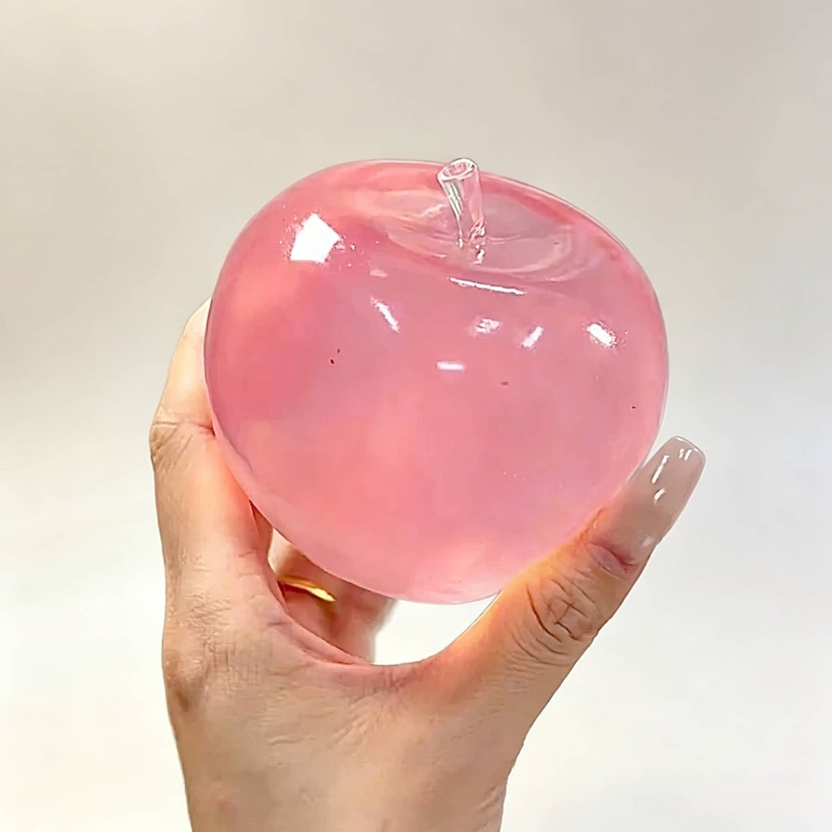 Malt Syrup Apple Squeeze Toy, Transparent Reshapable Squishy Fidget Toy, Stress Relief Desk Toy for Kids and Adults