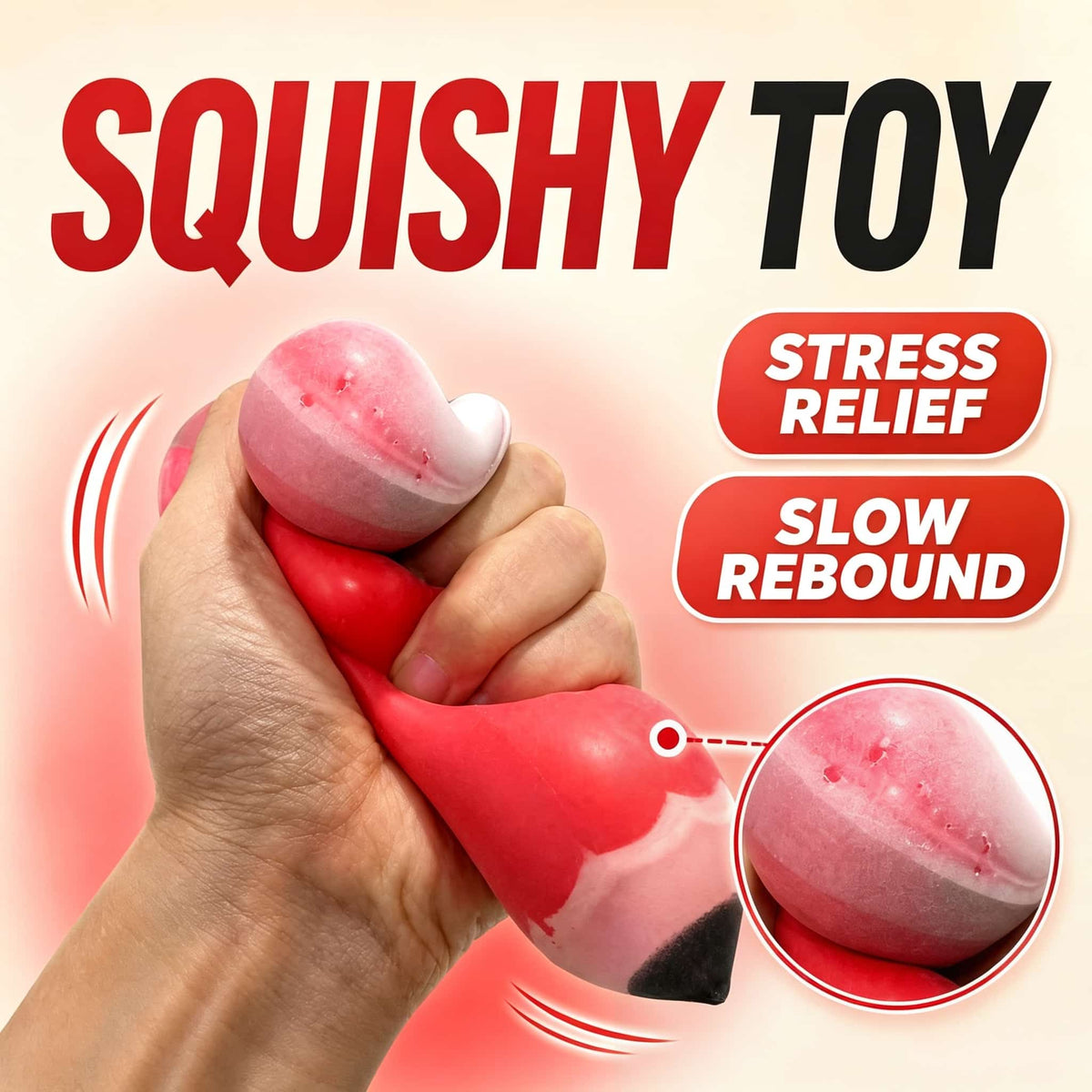 Pencil Squishy Fidget Toy, TPR Flour‑Filled Slow Rebound Squeeze Stress Relief Toy for Kids & Adults