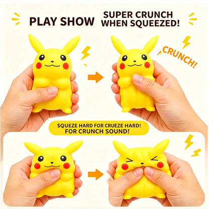 Crunchy Pikachu Building‑Block Squish Ball, Mouldable Slow‑Rebound Stress Squeeze Fidget Toy for Wholes