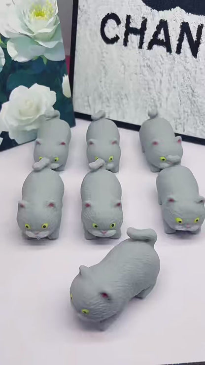 Crunchy Angry Cat Building‑Block Squish Ball, Mouldable Slow‑Rebound Stress Squeeze Fidget Toy
